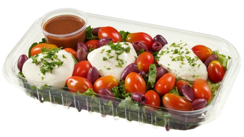 Kirkland Signature Burrata Salad with Balsamic Dressing on white background