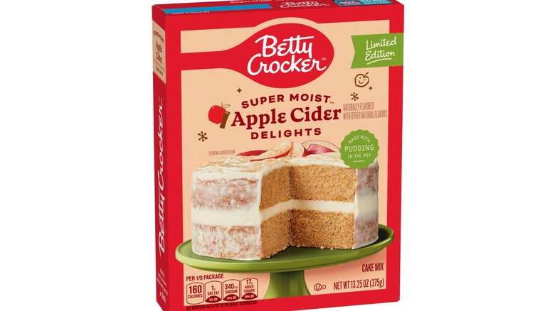 Betty Crocker Apple Cider cake mix product image on a white background.