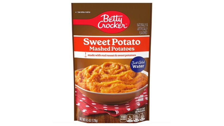 Betty Crcoker Sweet Potato Mashed Potatoes product image on a white background.