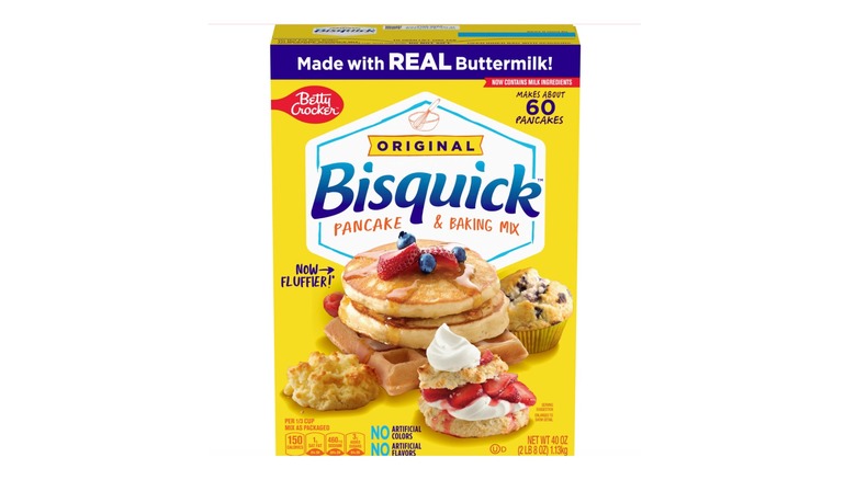 Betty Crocker Bisquick Pancake and Baking Mix product image on a white background.