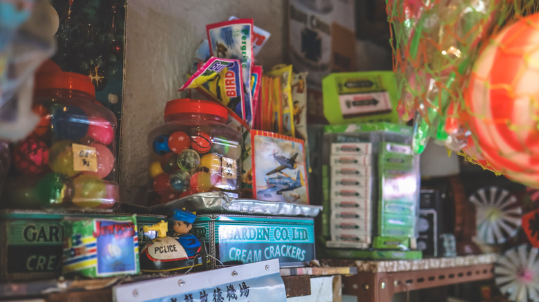 A display at an old-fashioned candy store
