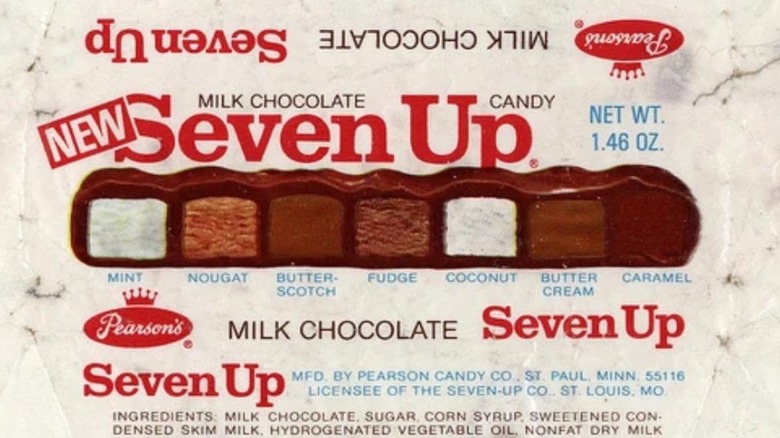 Old packaging for Seven Up candy bar