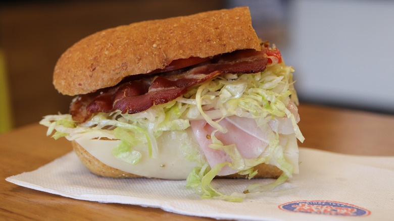 A close-up of a Jersey Mike's sub