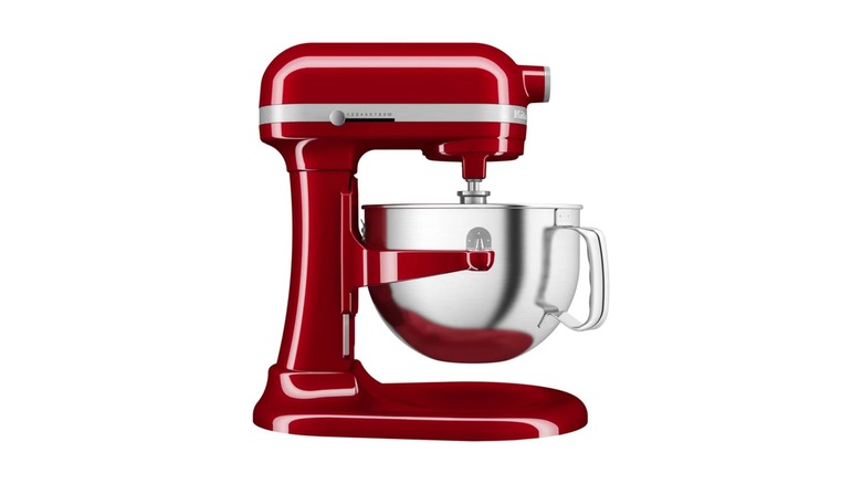 A red KitchenAid 6 Quart Bowl-Lift Stand Mixer