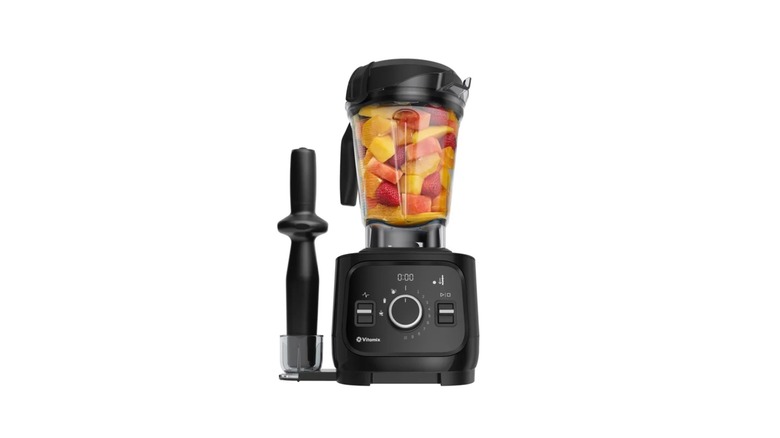 the Vitamix Alta Pro Blender from Costco with fruit within it