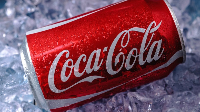 A can of Coca-Cola on ice