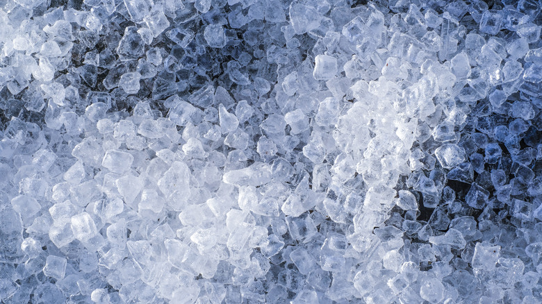 Pile of ice cubes