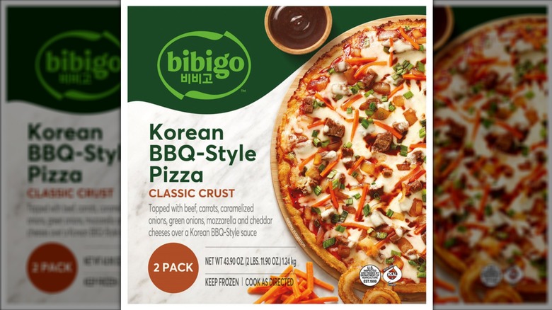 Bibigo Classic Korean BBQ-Style Pizza on a white background.