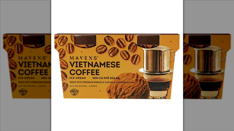 Mavens Creamery Vietnamese Coffee Ice Cream on a white background.