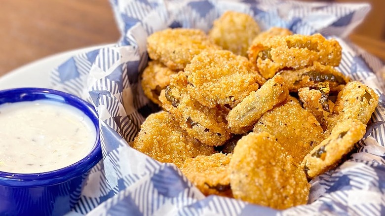 Basket of Fried Pickles at Cracker Barrel