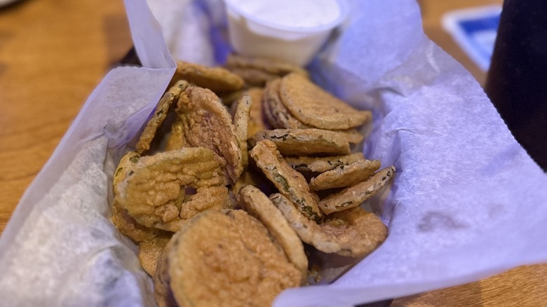 Texas Roadhouse fried pickles with ranch