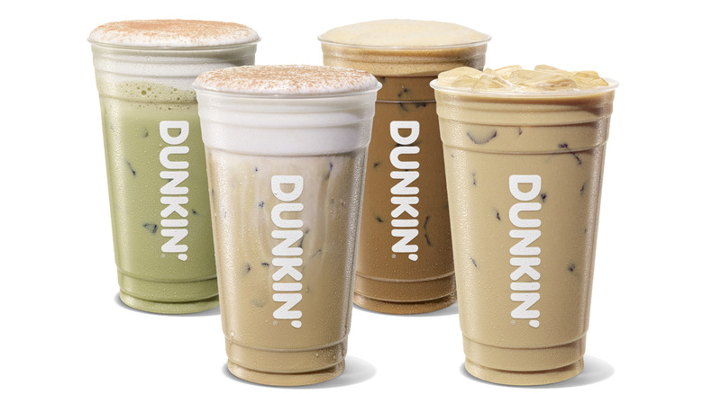 A product image of Dunkin's tiramisu drinks on a white background.