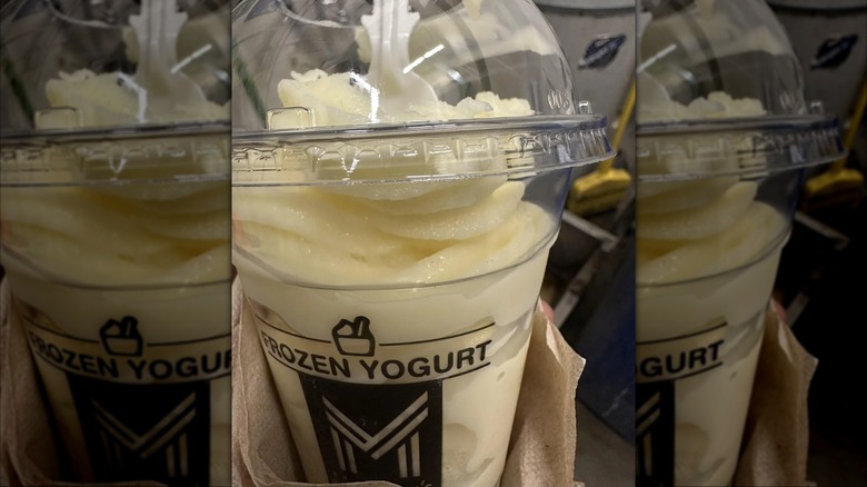 A cup of the vanilla frozen yogurt from the Sam's Club Café.
