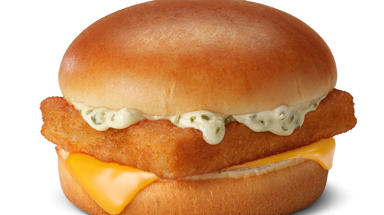 A close up of the Filet-O-Fish from McDonald's