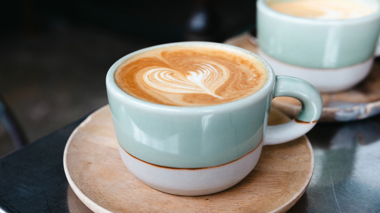 Latte with heart design