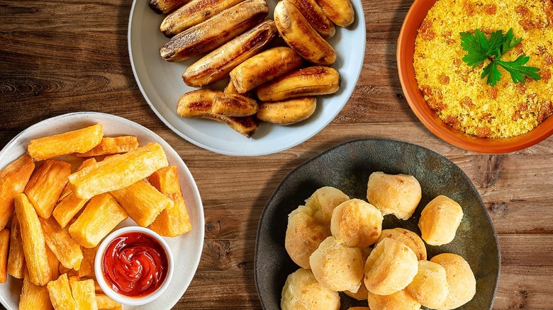 A few classic side dishes at a Brazilian steakhouse