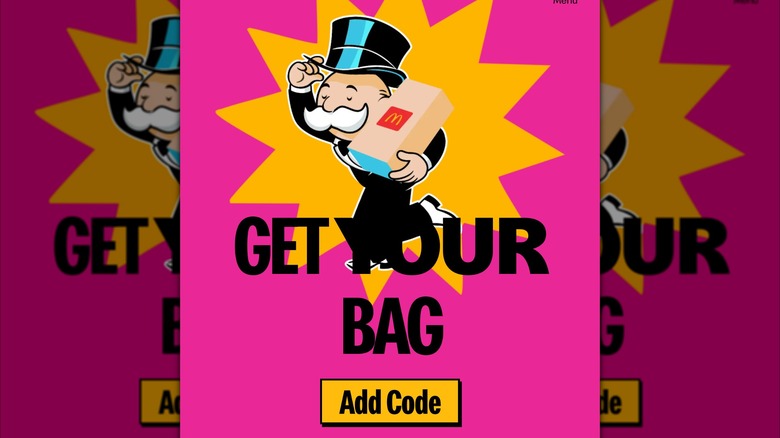 McDonald's Mr. Monopoly tips hit hat with a bag in hand