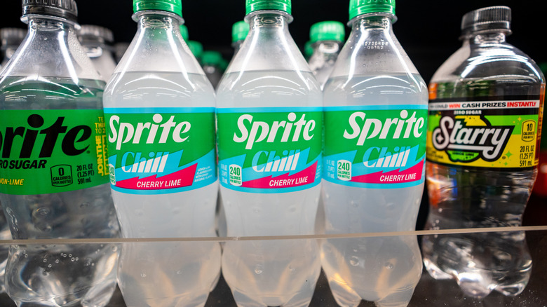 sprite chill on refrigerated shelf at store