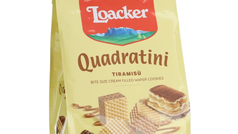 Packet of Loacker Quadratini Tiramisù, Bite-size Wafer Cookies from Eataly