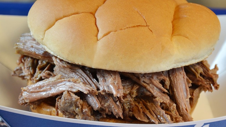 Close-up of Culver's Beef Pot Roast Sandwich