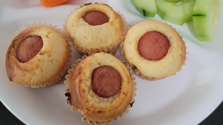 Hot dog cornbread muffins