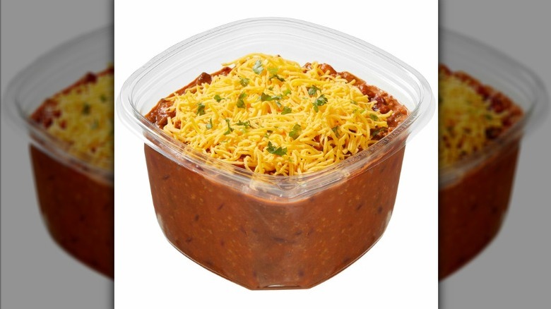 Costco's Kirkland Signature Beef Chili in a plastic container