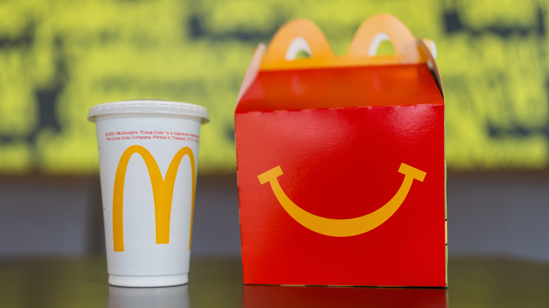 McDonald's Happy Meal box with drink
