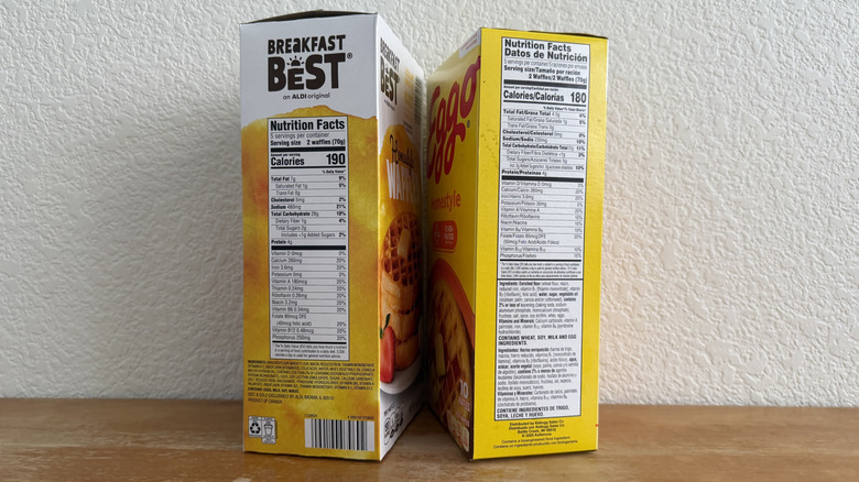 both boxes with their side panels, nutritional facts visible, facing the camera