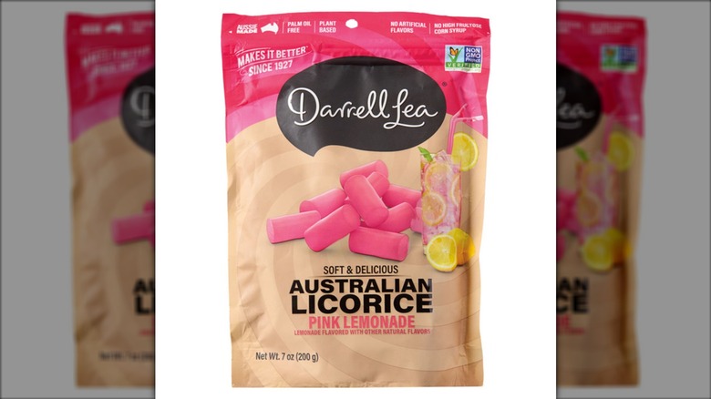 bag of Darrell Lea pink lemonade licorice