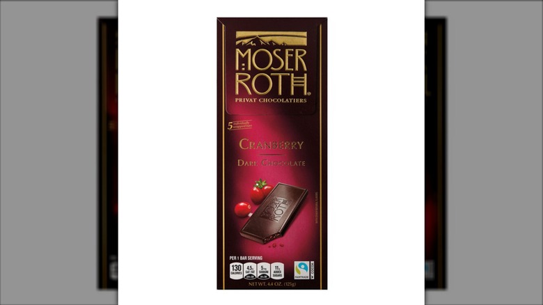 Moser Roth cranberry dark chocolate bar