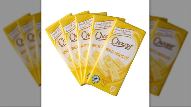 Five Choceur miniature white chocolate bars