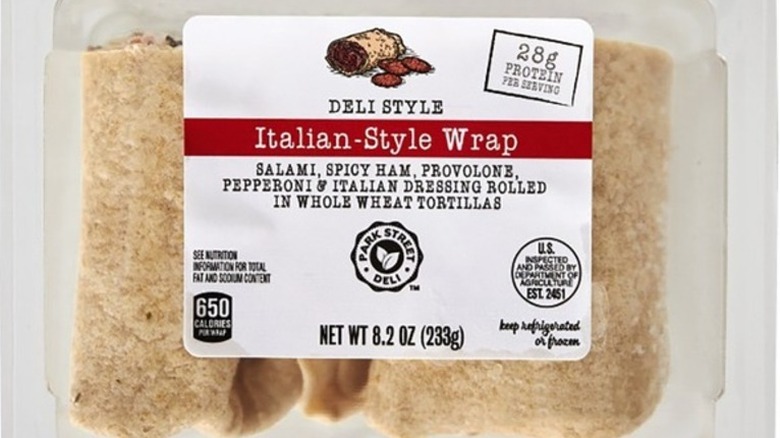 Park Street Deli Italian-style wrap sandwich on a white background.