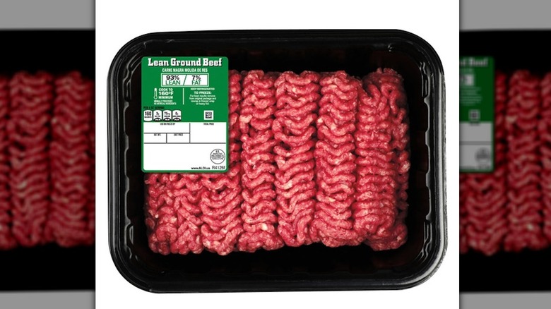 A product image of Aldi's Lean Ground Beef, 93% Lean / 7% Fat