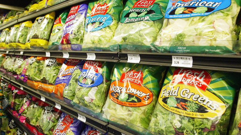 Assorted bags of Fresh Express salad mixes