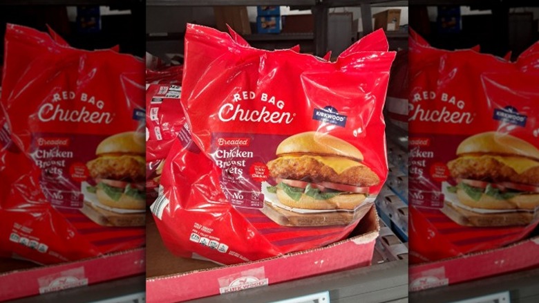 Red Bag Chicken in the store at Aldi