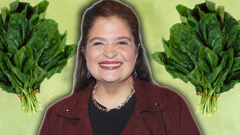 Alex Guarnaschelli baby spinach background