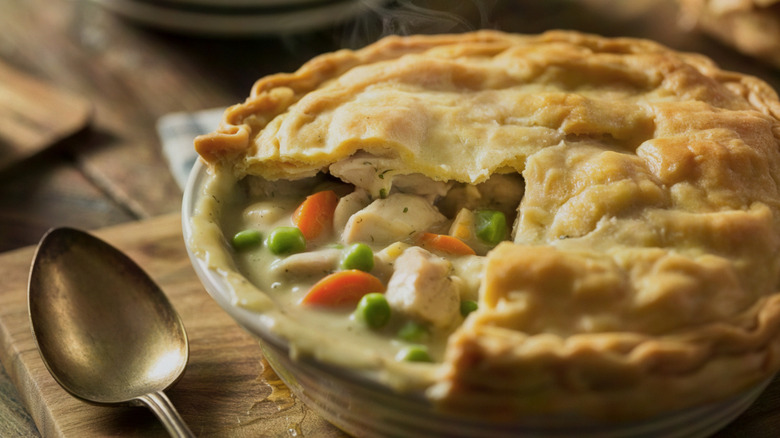 Fresh baked chicken pot pie