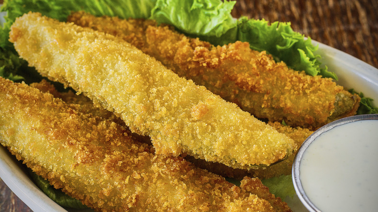 Plate of fried pickles