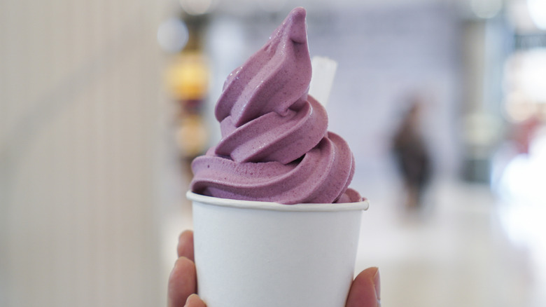 Frozen yogurt in a cup