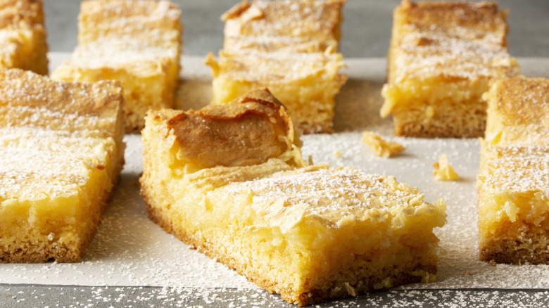 Squares of gooey butter cake