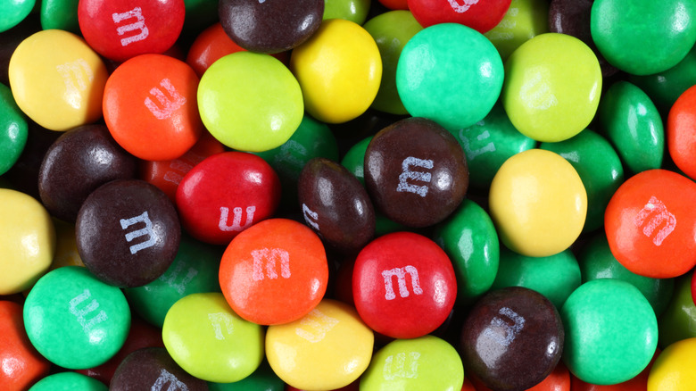 M&M candies close up