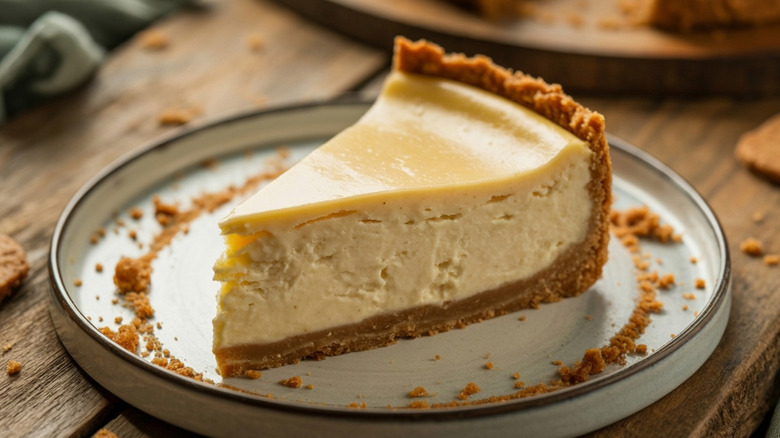 Slice of New York cheesecake