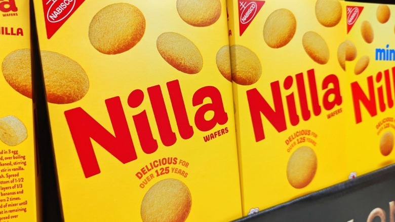 Boxes of Nilla Wafers.