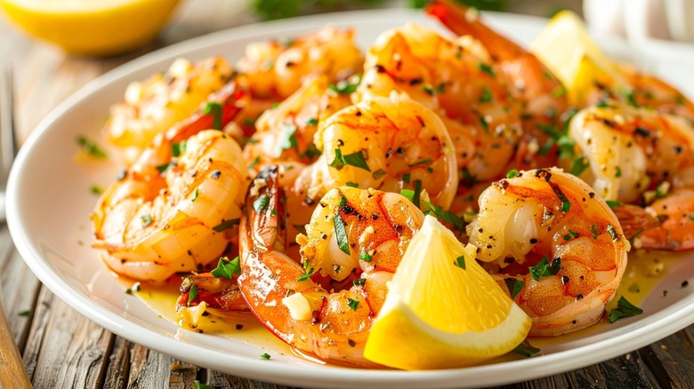 shrimp scampi with lemon and sauce