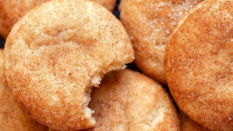 Closeup of snickerdoodle cookies