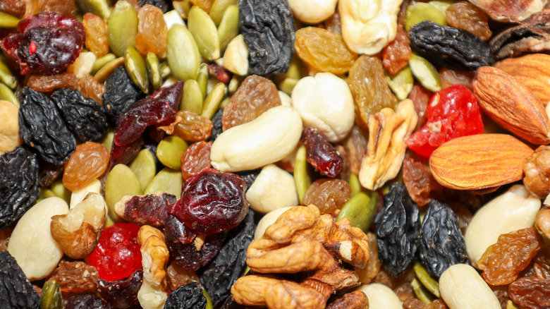 Various nuts, seeds, and dried berries