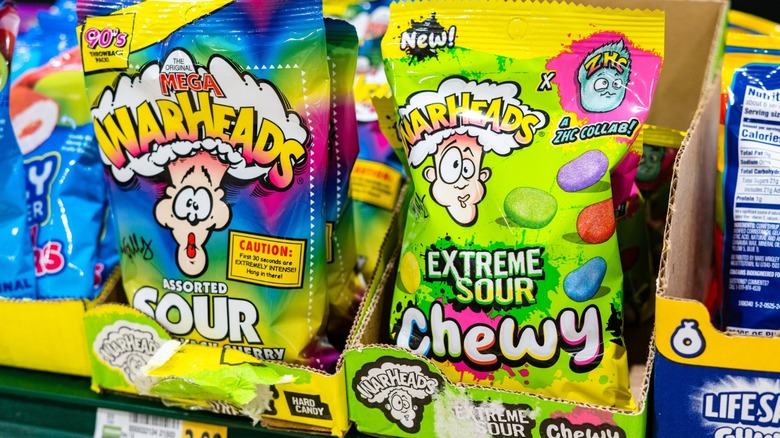 warheads candy on store shelf