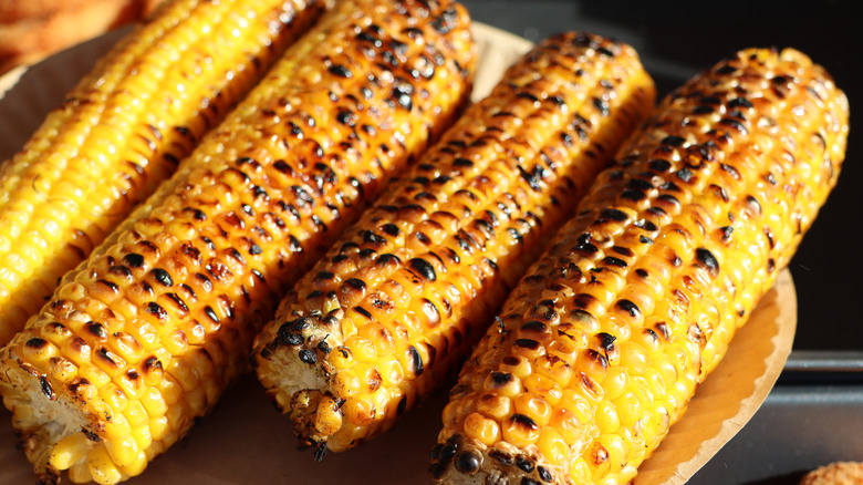 Char-grilled corn on the cob