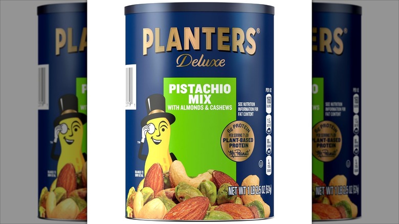 Can of PLANTERS Deluxe Pistachio Mix