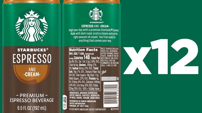 Starbucks Espresso & Cream front and back of can